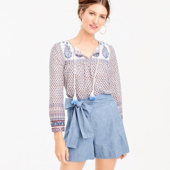 J. Crew Tops - SOLD J. Crew Popover Floral Paisley Top